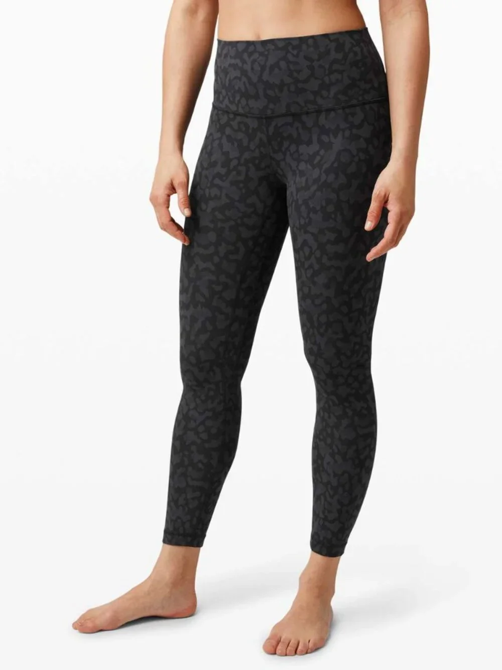 Black Camouflage Pattern Active Leggings